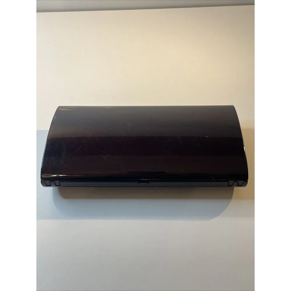 Vintage Plastic Clutch Purse Hand‎ Bag Made In Hong Kong Brown Gold Tone  EL5